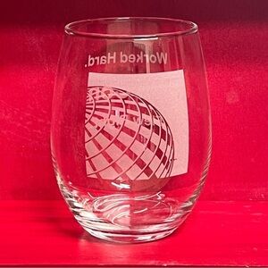 Etched Continental wine glass.